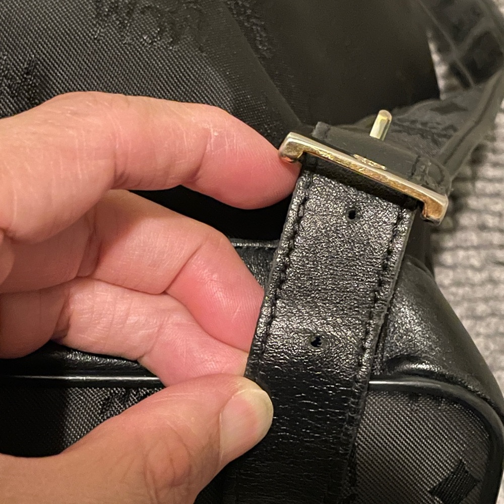 MCM Black Monogram Backpack with Gold-Tone Hardware - Picture 11 of 13